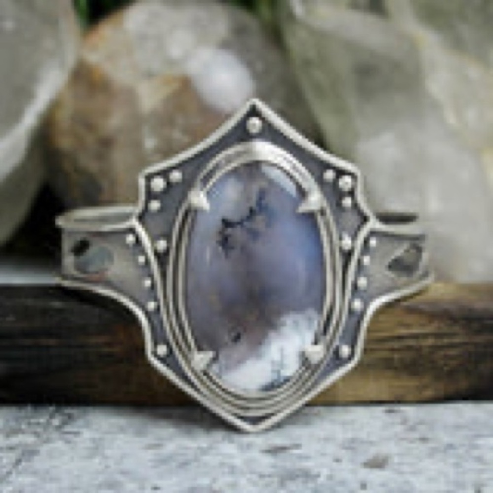 Acid Queen dendritic agate cuff
